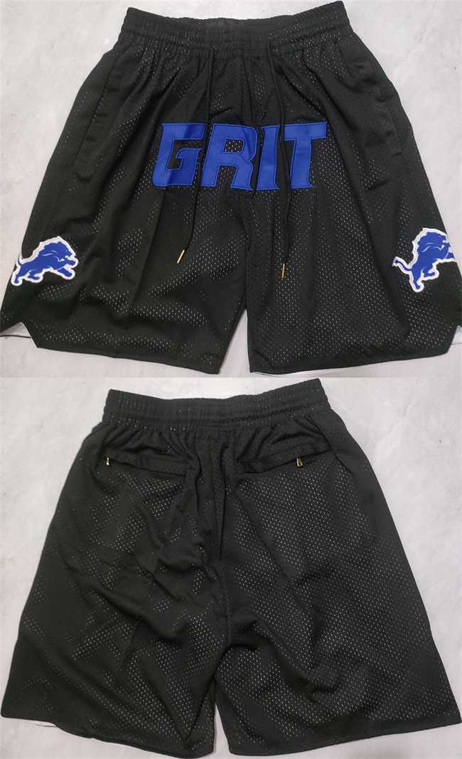 Mens Detroit Lions Black Shorts->nfl just don shorts->NFL Jersey